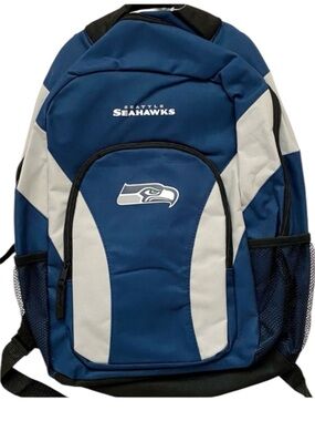 NFL SEATTLE SEAHAWKS Football Team School Bookbag Backpack Travel Bag Blue